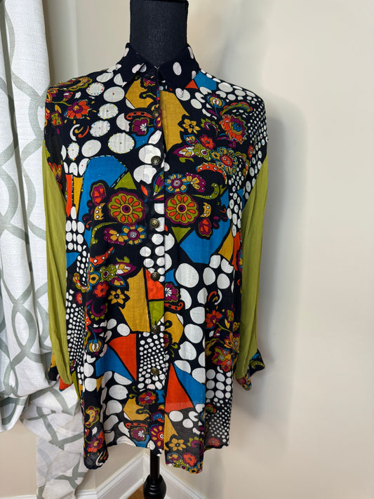 Sorrel Vintage Beaded Multicolor Shirt with Sequin