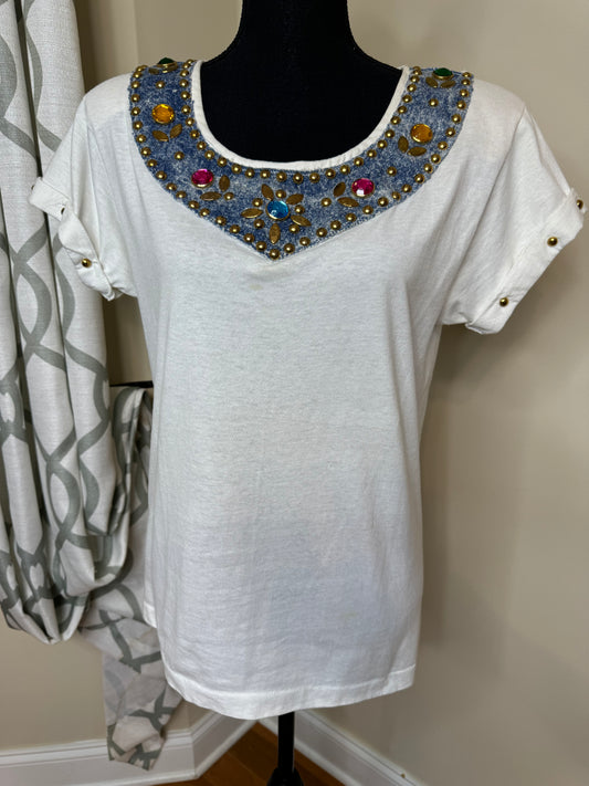 Vtg Gepetto Bejeweled Shirt