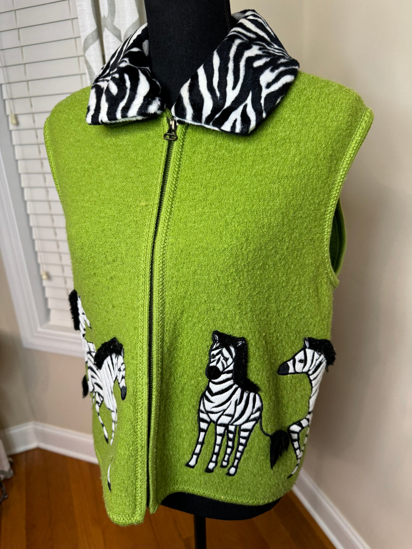 Lisa International Zebra Vest with Detachable Collar