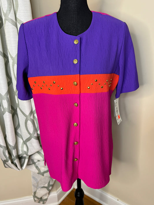 Southern Lady Colorblock Shirt NWT