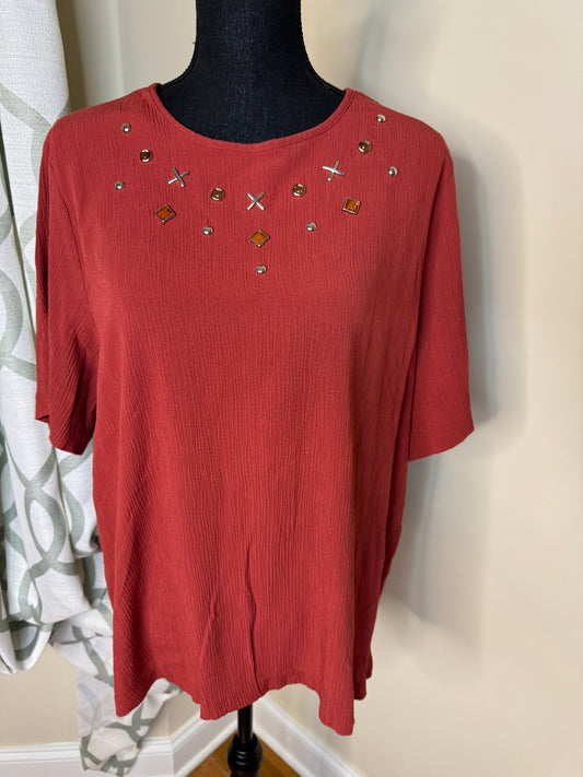 Southern Lady Bejeweled & Studded Shirt