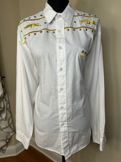 P.G.B Embroidered and Studded Long Sleeve Shirt