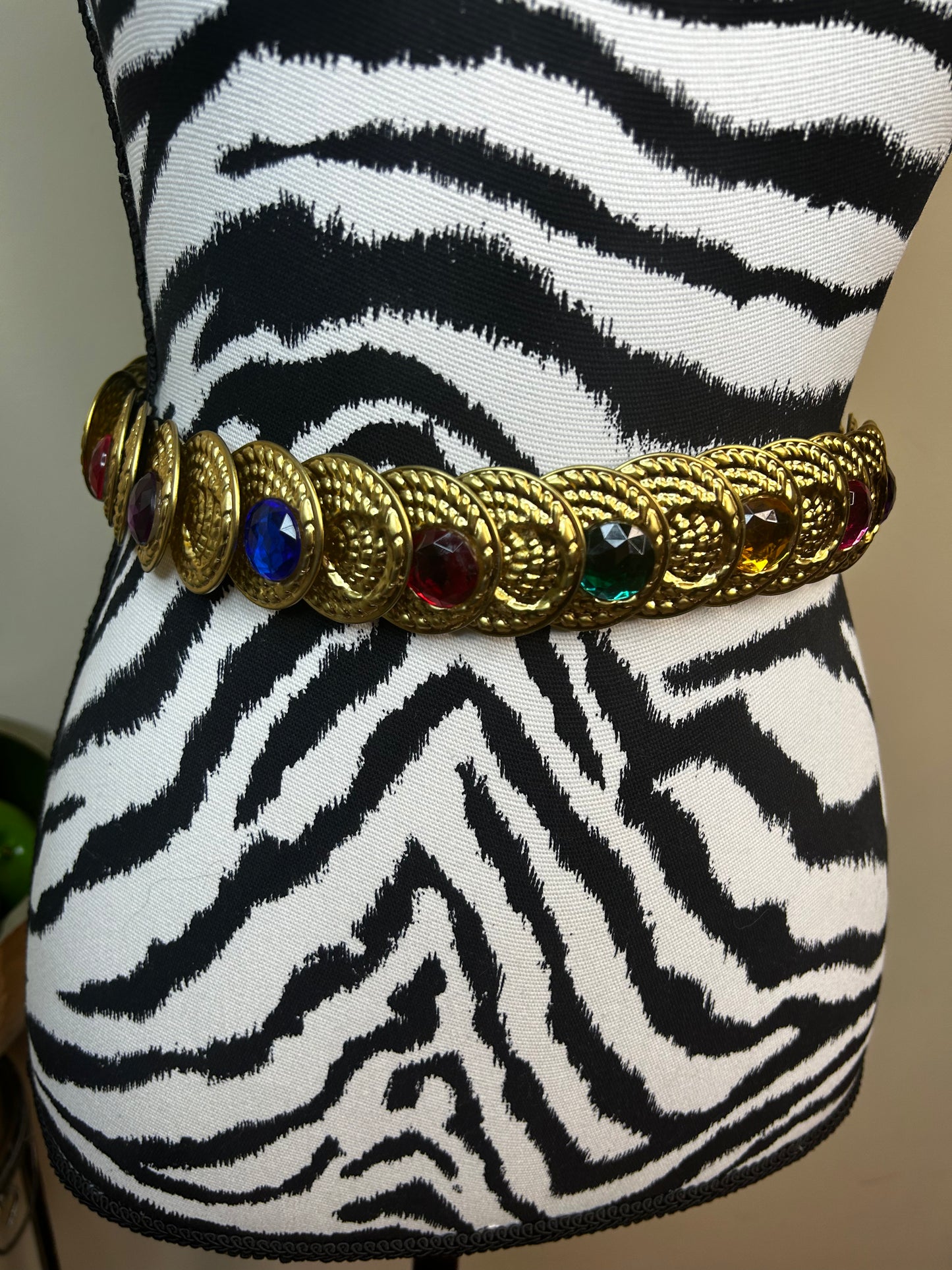 Vtg 80s Bejeweled Belt