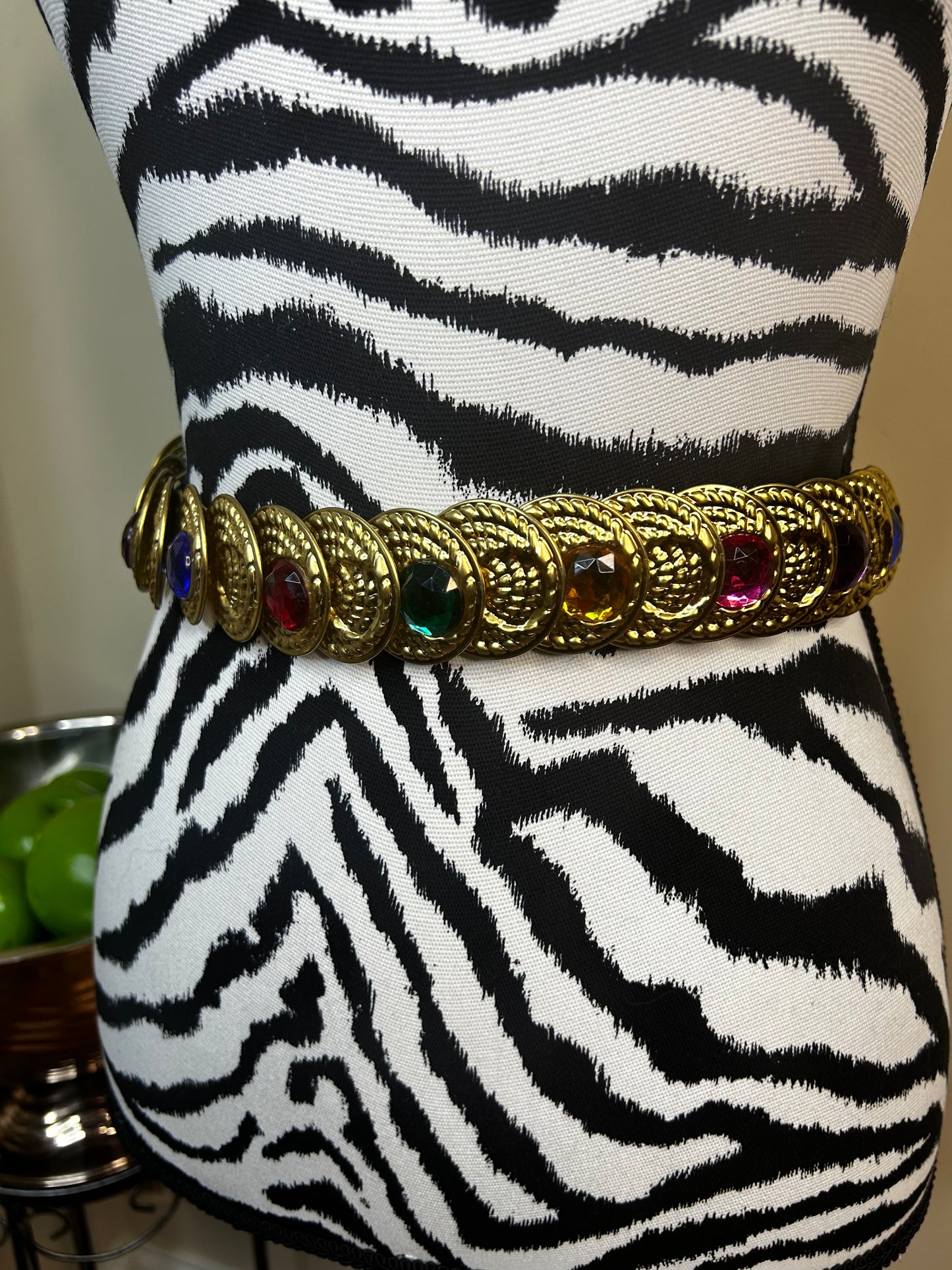 Vtg 80s Bejeweled Belt