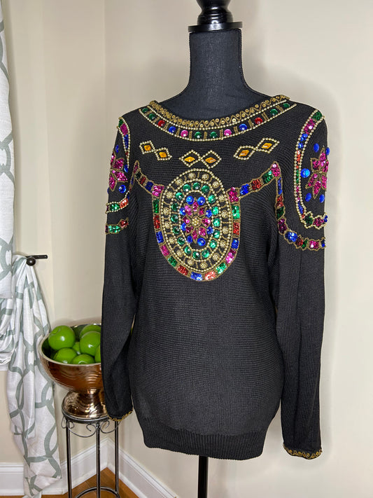 Colorful Bejeweled/Sequin Sweater