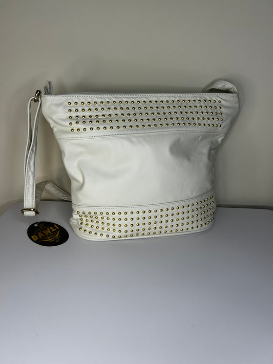 DAWLI Vintage Creme Purse with Gold Studs (NWT)