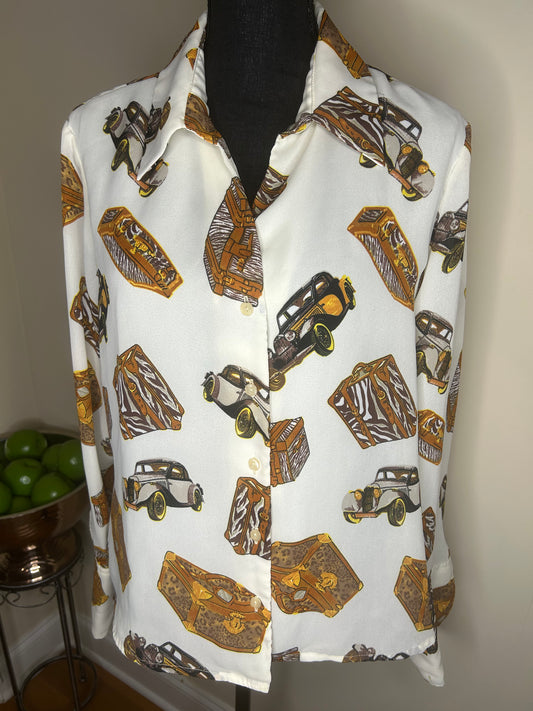 Jennifer Lloyd Cars and Suitcases Shirt