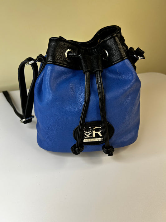 Kenneth Cole Black and Blue Bucket Bag